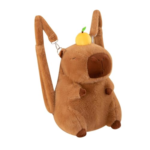 Perfeclan Capybara Rucksack, Cartoon-Rucksack, Tagesrucksack, lustiger Plüschrucksack, zum Einkaufen Perfeclan Capybara Rucksack, Cartoon-Rucksack, Tagesrucksack, lustiger Plüschrucksack, zum Einkaufen von Perfeclan