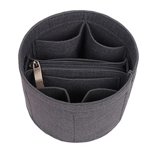 Perfeclan Damen-Kosmetiktasche, modisch, Handtasche, Innenfächer, rund, praktisch, Tragetasche, Organizer, Gepäck, Mehrzweck-Aufbewahrungskoffer, GRAU Perfeclan Damen-Kosmetiktasche, modisch, Handtasche, Innenfächer, rund, praktisch, Tragetasche, Organizer, Gepäck, Mehrzweck-Aufbewahrungskoffer, GRAU von Perfeclan