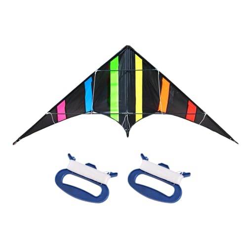 Perfeclan Drachen-Dreiecksdrachen, leicht zu fliegen, mit Griff, akrobatischer Sportdrachen, 2-Leinen-Drachen für akrobatisches Fliegen und Erwachsene, Stil D von Perfeclan