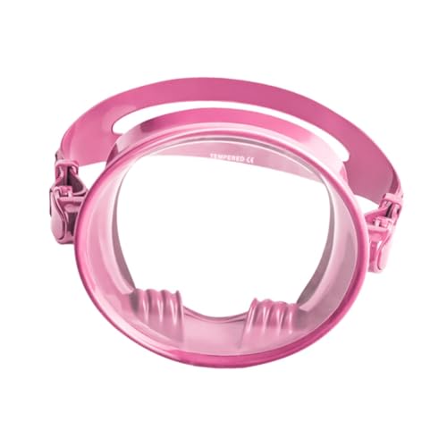 Perfeclan Einzellinsen-Tauchmaske, Schwimmbrille, auslaufsicher, klare Linse, professionelle Anti-Beschlag-Brille in ovaler Form für Unterwasser, Rosa von Perfeclan