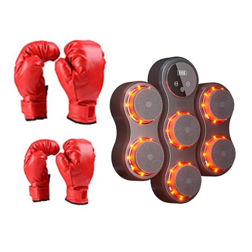 Perfeclan Elektronische Boxmaschine Musik Boxziel Schlagpolster mit Handschuhen Smart Boxtraining für Kunstsport Kickboxen Sanda, Handschuhe für Kinder und Erwachsene von Perfeclan