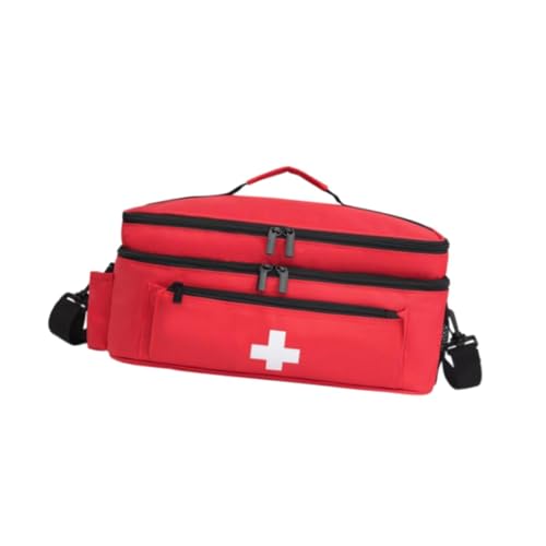 Perfeclan Erste-Hilfe-Tasche, Notfall-Vorräte-Tasche, multifunktionale Leere Aufbewahrungstasche, Notfall-Set-Organizer für Büro, Wandern, Fitnessstudio, Reisen, Rot von Perfeclan