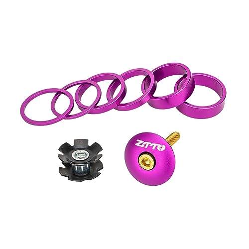 Perfeclan Fahrrad-Headset-Werkzeuge, Vorbau-Abstandshalter, Reparaturteile, Ersatzwerkzeug, Robustes, leichtes, Violett Perfeclan Fahrrad-Headset-Werkzeuge, Vorbau-Abstandshalter, Reparaturteile, Ersatzwerkzeug, Robustes, leichtes, Violett von Perfeclan