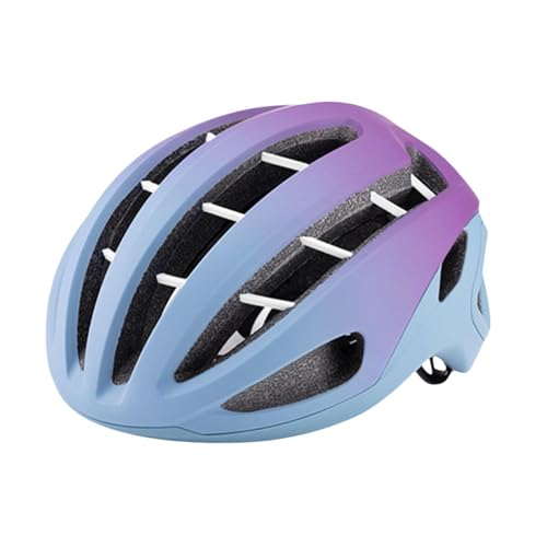 Perfeclan Fahrradhelme Fahrradhelm -Mütze Fahrradzubehör Skating-Helm Verstellbarer Kinnriemen zum Reiten Biker Erwachsene Teenager, Blau Lila von Perfeclan