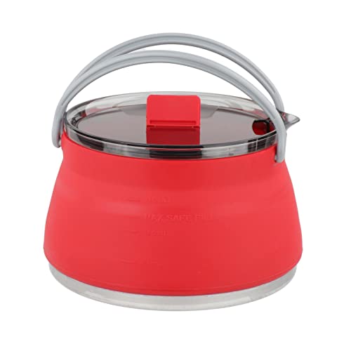 Perfeclan Faltbarer Wasserkocher Zusammenklappbarer Camping Silikagel-Camping-Wasserkessel mit Edelstahlboden, Wandern Wasserkocher 1L, rot Perfeclan Faltbarer Wasserkocher Zusammenklappbarer Camping Silikagel-Camping-Wasserkessel mit Edelstahlboden, Wandern Wasserkocher 1L, rot von Perfeclan
