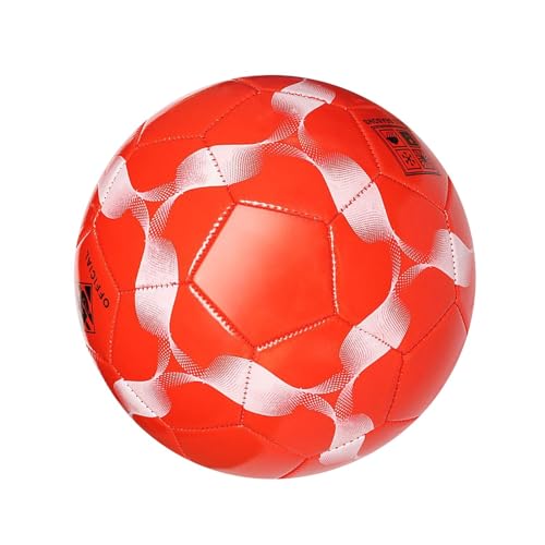 Perfeclan Fußball Offizieller Spielball Größe 5 Spielzeug Professioneller Normaler -Seiten-Fußball für Kinder Jugendliche Erwachsene Freizeit, Rot von Perfeclan