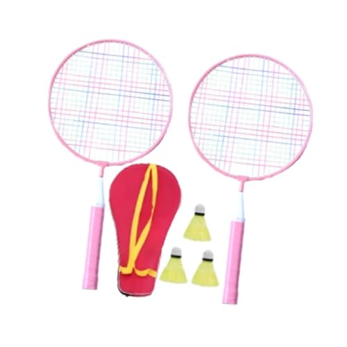 Perfeclan Kinder Badminton Tennis Set Tennisschläger Stabile Badmintonbälle Kinder Tennisschläger Badmintonschläger für Spielende Mädchen, Rosa von Perfeclan