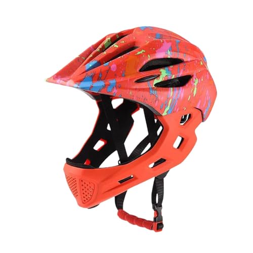 Perfeclan Kinder Fahrradhelm Fahrradhelm Bessere Dämpfung Verstellbarer Integralhelm Fahrradhelm für Skateboarding Jungen und Mädchen, Orange von Perfeclan