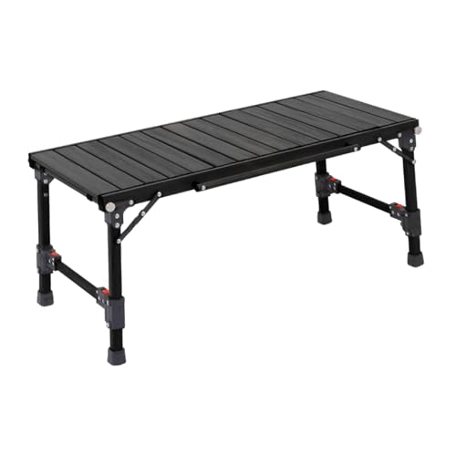 Perfeclan Klapptisch Campingtisch Vielseitiger Schreibtisch Grilltisch Ultraleichter Campingtisch Igt-Tisch für Reisen Hof Picknick Terrasse Angeln, Schwarz 88x38.5x38.5cm von Perfeclan