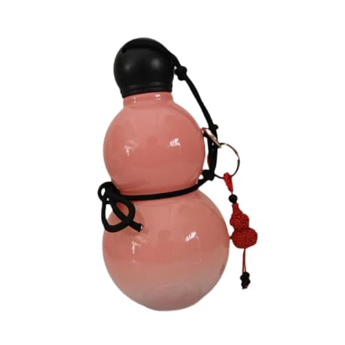 Perfeclan Kürbis-Wasserflasche, Kürbis-Sport-Wasserflasche, einzigartige tragbare Kürbis-Trinkflasche im Retro-Stil für Wanderungen, Outdoor-Reisen, Rosa von Perfeclan