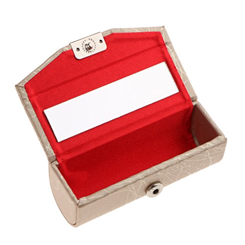 Perfeclan Lippenstiftetui Lippenstift Box mit Spiegel und Druckknopfverschluss, Gold von Perfeclan