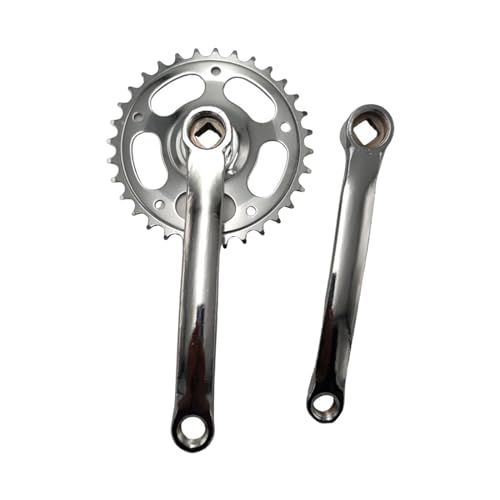 Perfeclan Mountainbike-Kurbelarm-Set, Fahrrad-Kurbelgarnitur-Komponenten, 165 mm, Teil mit Vierkantkegel, für Mountainbike-Radsport-Zubehör, Reiten, Silber von Perfeclan