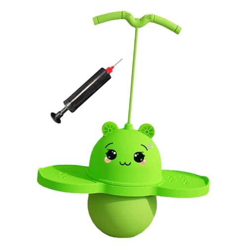 Perfeclan Pogo-Ball mit Griff, Pogo-Sprungspielzeug mit Pumpenzubehör, Sprungbrett, Pogo-Stick-Sprung, Pogo-Hüpfball für Kinder, Fitness, Grün von Perfeclan
