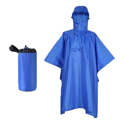 Perfeclan Regenponcho mit Kapuze, multifunktionaler Regenmantel für Erwachsene, Regenjacke für Sportveranstaltungen, Wandern, Outdoor-Rucksackreisen, Reiten, BLAU von Perfeclan