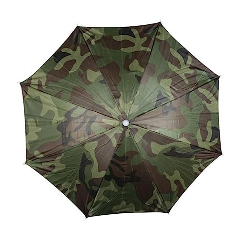 Perfeclan Regenschirm-Hüte, Herren-Kopf-Regenschirm-Hüte, 8 Rippen, PVC, wasserabweisend, freihändig, Sonnenschutz, Regenschirm-Kappe, gefaltete Kopfbedeckung von Perfeclan
