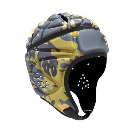 Perfeclan Rugby-Helm, Schutzkappe, Torwartmütze, weicher Schutz, Rugby-Kopfbedeckung, Rugby-Kopfschutz für Sport, Flag Football, Damen und Herren, Khaki von Perfeclan