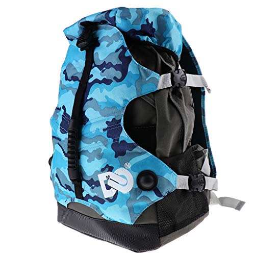 Perfeclan Skate Aufbewahrungstasche Skateschuhe Rucksack mit Reflektierende Streifen für Rollschuhen, Inline-Skates, und Eislaufschuhen, Blau von Perfeclan