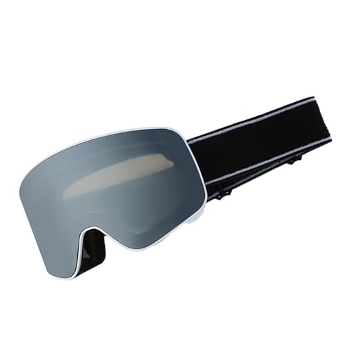 Perfeclan Skibrille, Schneebrille, doppelschichtige Gläser, Sonnenschutz für Wintersport, Brille zum Snowboarden, Motorradfahren, Schwarz-weißer Rahmen von Perfeclan