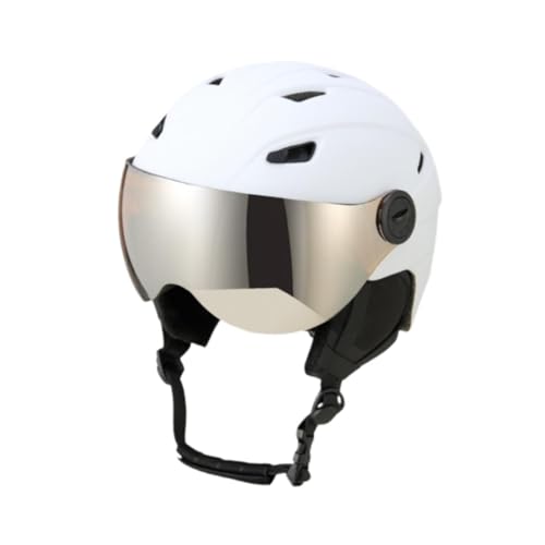 Perfeclan Skihelm, Snowboardhelm für Männer, Frauen und Teenager, Skateboard-Helm, stoßfest, Schneehelm mit integriertem Visier, Weiß, M Perfeclan Skihelm, Snowboardhelm für Männer, Frauen und Teenager, Skateboard-Helm, stoßfest, Schneehelm mit integriertem Visier, Weiß, M von Perfeclan