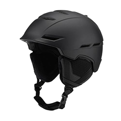 Perfeclan Skihelm Kopfbedeckung Winter Leichtgewicht mit Abnehmbarem Futter Outdoor Herren Damen Skateboarding Skateboardhelm Sporthelm, S Black von Perfeclan