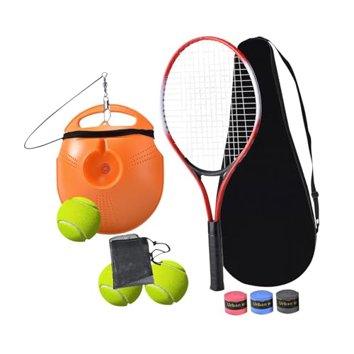 Perfeclan Solo-Tennistrainer, Recover Back Ball, Tennis-Trainingsgerät, Indoor-/Outdoor-Tennis-Rebounder-Set, Selbstübungen für Kinder und Erwachsene, Rot von Perfeclan