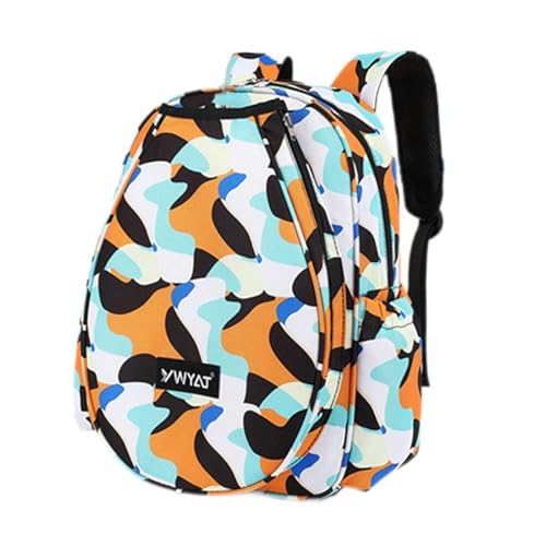 Perfeclan Tennistasche Tennisrucksack Schlägertragetasche Tennisschlägertasche mit Schuhfach für Tennisschlägerbälle Zubehör, Blau SchwarzWeißBraun von Perfeclan