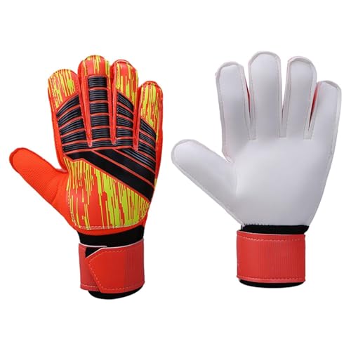 Perfeclan Torwarthandschuhe Fußball-Torwarthandschuhe Hochleistungs-Stylische -Männer Frauen Verschleißfest für Erwachsene Fußballhandschuhe, Orange, 8cm von Perfeclan