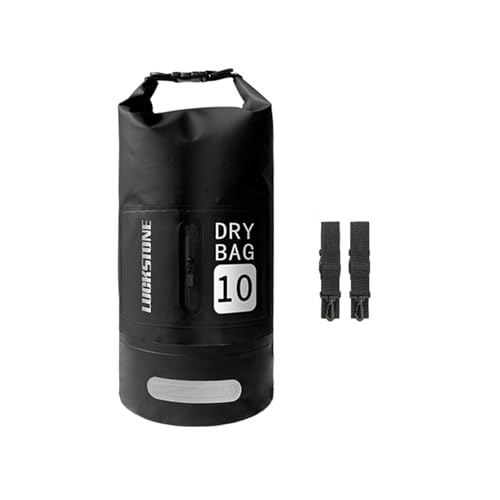 Perfeclan Wasserdichter Dry Bag Wasserdichter Sack Outdoor Sack Schwimmtasche für Kajakfahren Aufbewahrungstasche für Surfen Ski Rafting Kajakfahren Strand, 10L Schwarz von Perfeclan