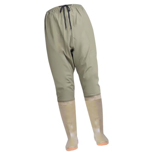 Perfeclan Wathose für Damen, Wathose, Strumpffuß, wasserdicht, rutschfest, zum Angeln, mit Stiefeln, Wathose mit Stiefelfuß für Outdoor-Sportarten, 42 von Perfeclan