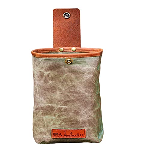 Tragbare Foraging Pouch Folding Waist Bag, Canvas Gardening Tool Bag Mushroom Camping Collapsible Pack für Outdoor Wandern Klettern Jagd, Khaki, EINHEITSGRÖSSE von Perfeclan