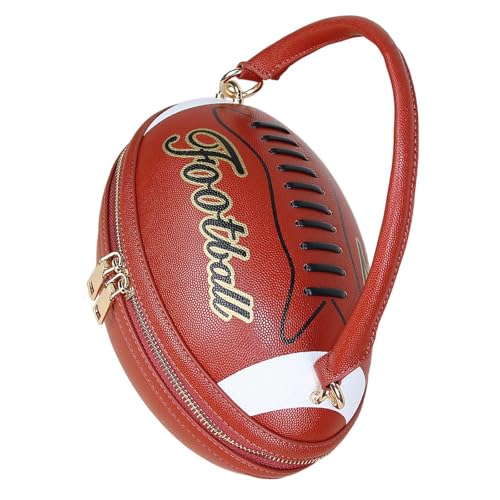 perfeclan Handtasche in Form eines American Football, Umhängetasche für Shopping, Dating, Urlaub, Party, Rot perfeclan Handtasche in Form eines American Football, Umhängetasche für Shopping, Dating, Urlaub, Party, Rot von Perfeclan