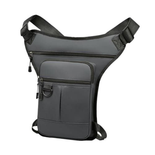 perfeclan Herren-Hüfttasche, Beintasche für Herren, tragbare Tasche mit Beingurt, Oberschenkeltasche, Umhängetasche für Sport, Joggen, Reiten, grau von Perfeclan