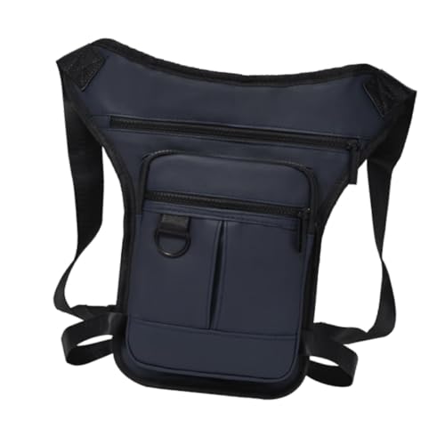 perfeclan Hüfttasche für Herren, Gürteltasche, Bauchtasche, Motorrad-Beintasche mit Beingurt, wasserdicht, mit Mehreren Taschen, Umhängetasche zum, Dunkelblau von Perfeclan