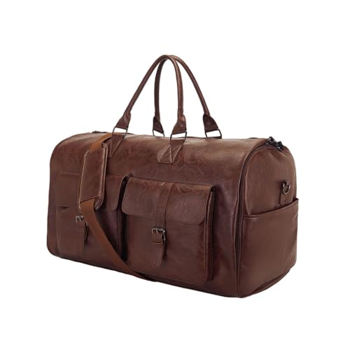perfeclan Kleidersack, Reisetasche, Wochenendtasche für Herren und Damen, große Kapazität, Anzug-Reisetasche, Kaffee von Perfeclan