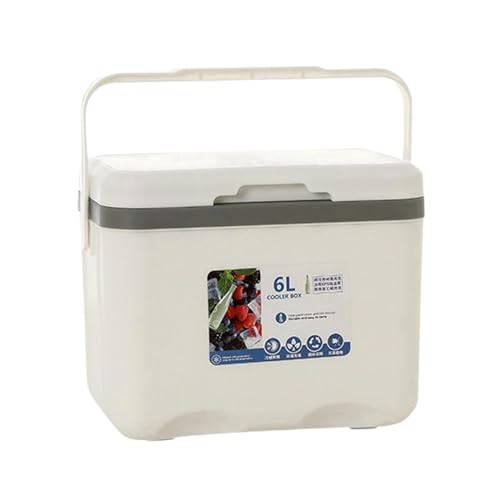 Kühlbox, Isolierbox, 6 l, persönlich zum Einfrieren/Warmhalten von Speisen, klein, hart, für Angeln, Boot, Camping, Outdoor, Weiß von Perfeclan