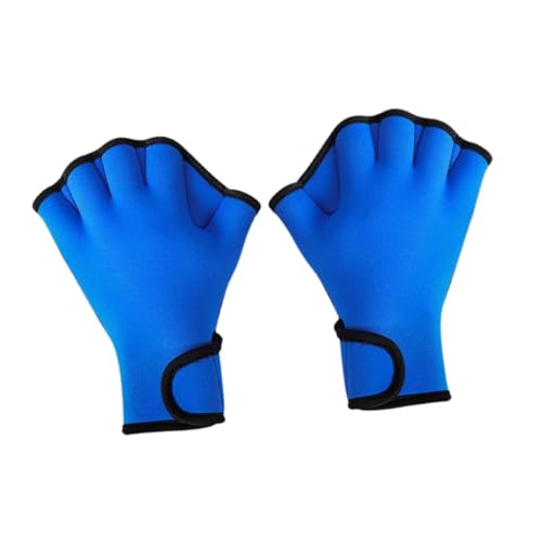 perfeclan Schwimmhandschuhe mit Schwimmhäuten, Fingerlose Handschuhe, gut vernähte, einfach zu verwendende Wasserhandschuhe, Tauchhandschuhe für das , Blau, l von Perfeclan
