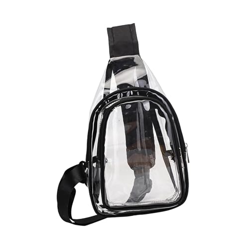 perfeclan Transparente Umhängetaschen, PVC-Umhängetasche, Schulterrucksack, Gürteltasche für Partys, Schwarz von Perfeclan