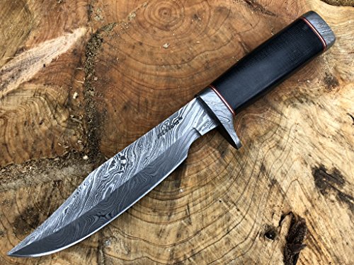 Perkin Messer Damastmesser Jagdmesser mit Lederscheide Feststehendes Messer für Jagdmesser von Perkin Knives