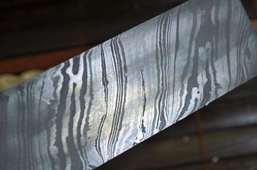 Perkin Messer Damastknüppel für Messerherstellung über 200 Schichten, 254 x 38 x 4,0 mm von Perkin