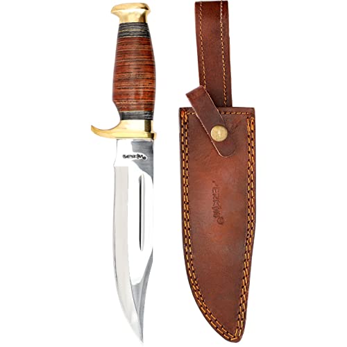 Perkin handgemachtes Jagdmesser mit Scheide - Ledergriff Bowiemesser von Perkin