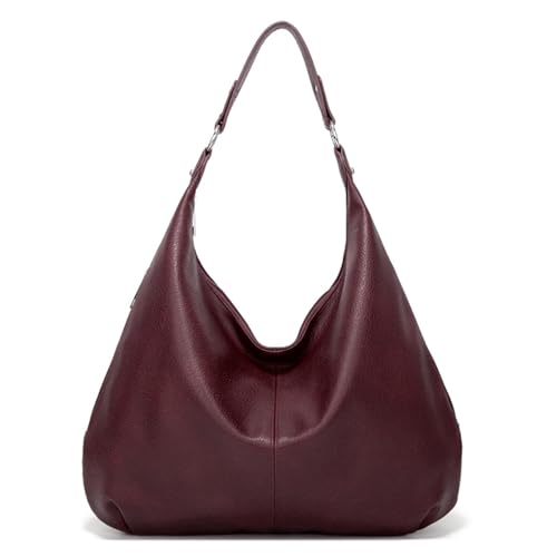 Hobo Tasche, Damensäcke, Umhängetasche PU Leder Wein roter Umhängetasche mit Reißverschluss Schultertasche modisch leicht weinrot rotes Umhängetasche Hobo Tasche, Damensäcke, Umhängetasche PU Leder Wein roter Umhängetasche mit Reißverschluss Schultertasche modisch leicht weinrot rotes Umhängetasche von Pesoncarl