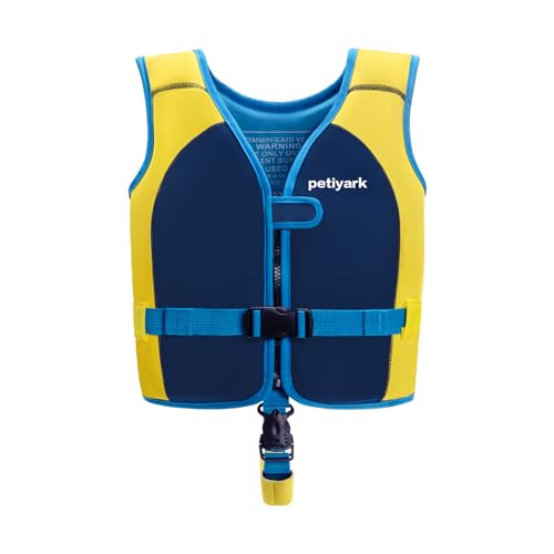 Schwimmweste Kinder, ‎Ideale Schwimmhilfe Neopren Schwimmweste Kleinkind Badeanzug Assist Bademode Schwimmtraining mit Einstellbare Sicherheits Straps für Jungen und Mädchen (Nicht abnehmbar-S) von Petiyark