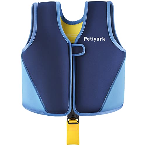 Schwimmweste Kinder, ‎Ideale Schwimmhilfe Neopren Schwimmweste Kleinkind Badeanzug Assist Bademode Schwimmtraining mit Einstellbare Sicherheits Straps für Jungen und Mädchen - Blau,M (3-6 Jahre) von Petiyark