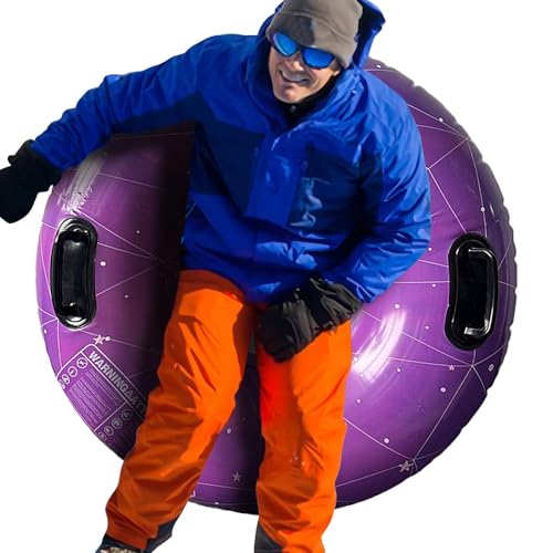 90 cm Aufblasbarer PVC Schneeschlauch Aufblasbarer Skischlauch, Aufblasbare Schlitten Snow Tube Frostschutz Schlitten mit Griffen, Aufblasbare Schlitten für Erwachsene Kinder von Peufcmi