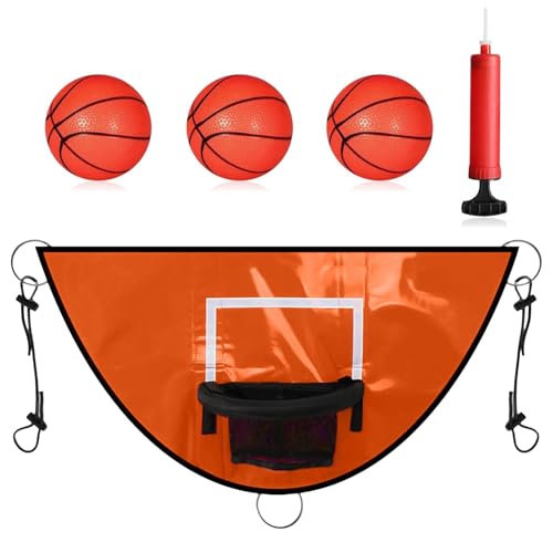 Trampolin Basketballkorb, Universals Minis Basketballkorb, Trampolin Zubehör mit 3 Minibälle und 1 Pumpe, Trampolin Zubehör für Kinder Erwachsene Innen und Außenbereich von Peufcmi