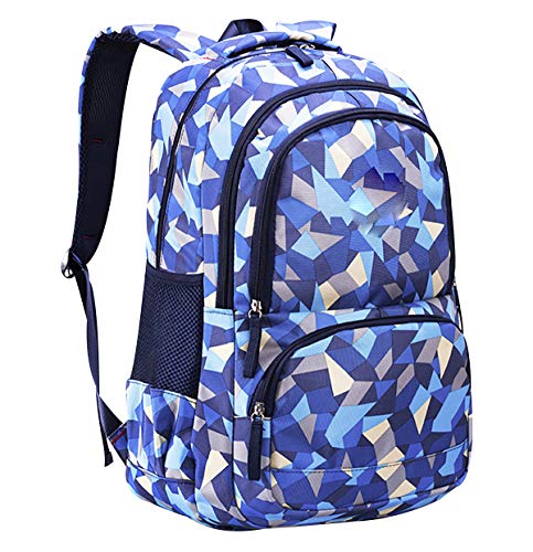 Schulrucksack Mädchen Teenager Rucksäcke Schule Schulrucksäcke Damen Weiterführende Schule Rucksack Grundschule Groß Schulrucksack Oberstufe Laptop Jugendliche Großer Schultaschen Schulranzen Blau von Peuignao