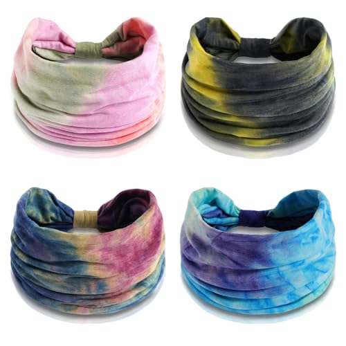 4 Stück Sports Breite Damen-Stirnbänder, Baumwollstretch Schweißband Mischfarben, Elastische Haargummis, Antirutsch Headbands, Modische Stirnbänder für Frauen Sport/Yoga/Laufen/Fitness 4 Stück Sports Breite Damen-Stirnbänder, Baumwollstretch Schweißband Mischfarben, Elastische Haargummis, Antirutsch Headbands, Modische Stirnbänder für Frauen Sport/Yoga/Laufen/Fitness von Peysaitr