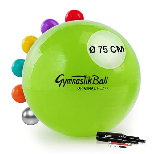 PEZZI Original Pezziball Standard 75 cm m. Pumpe Kombi Gymnastikball lindgrün von PEZZI