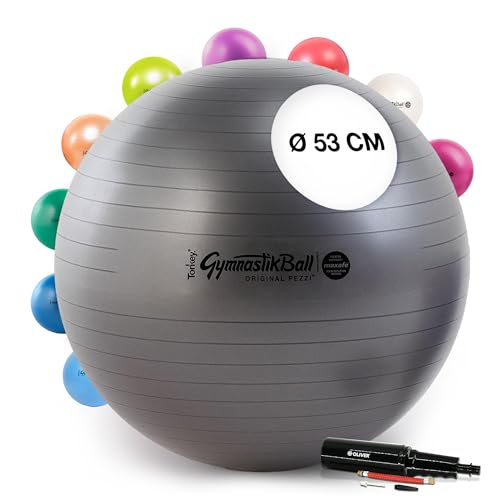 Original Pezzi Pezziball MAXAFE 53 cm m. Pumpe anthrazit Gymnastikball von PEZZI