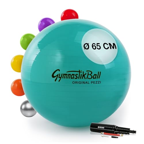 PEZZI Original Pezziball Standard 65 cm m. Pumpe Kombi Gymnastikball grün von PEZZI